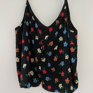 Madewell Black Floral Tank Top